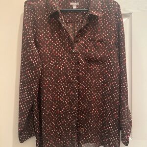 J. Jill Brown and Black Button Down Shirt